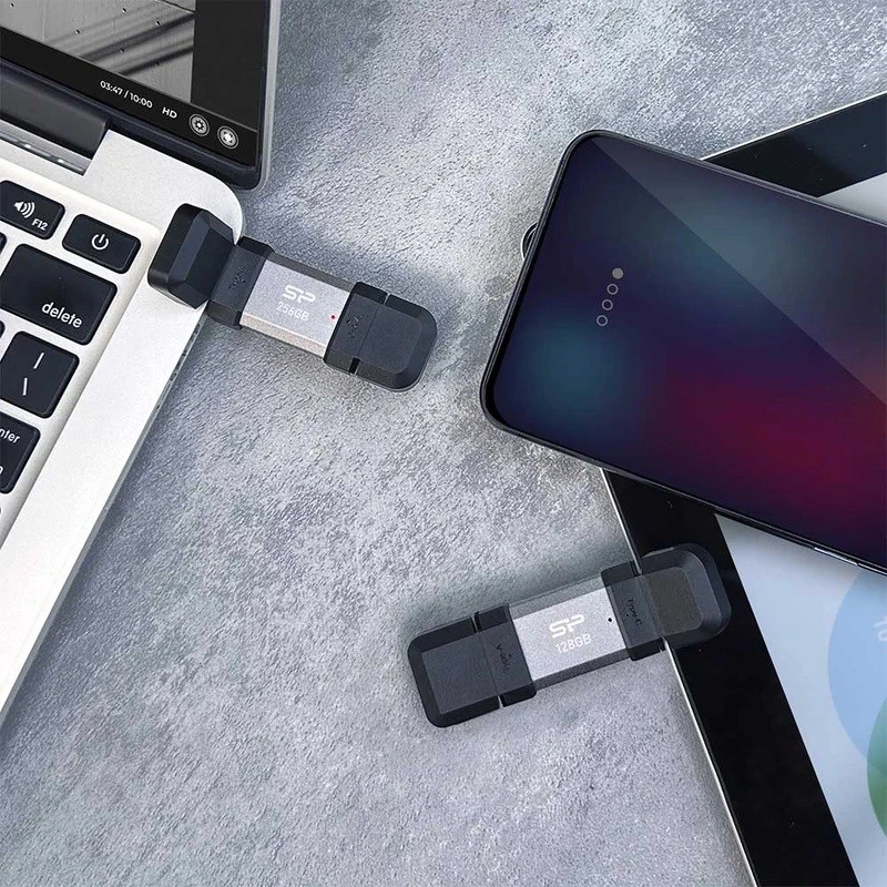 قیمت و خرید فلش مموری OTG سیلیکون پاور ظرفیت 128 گیگابایت مدل Mobile C51