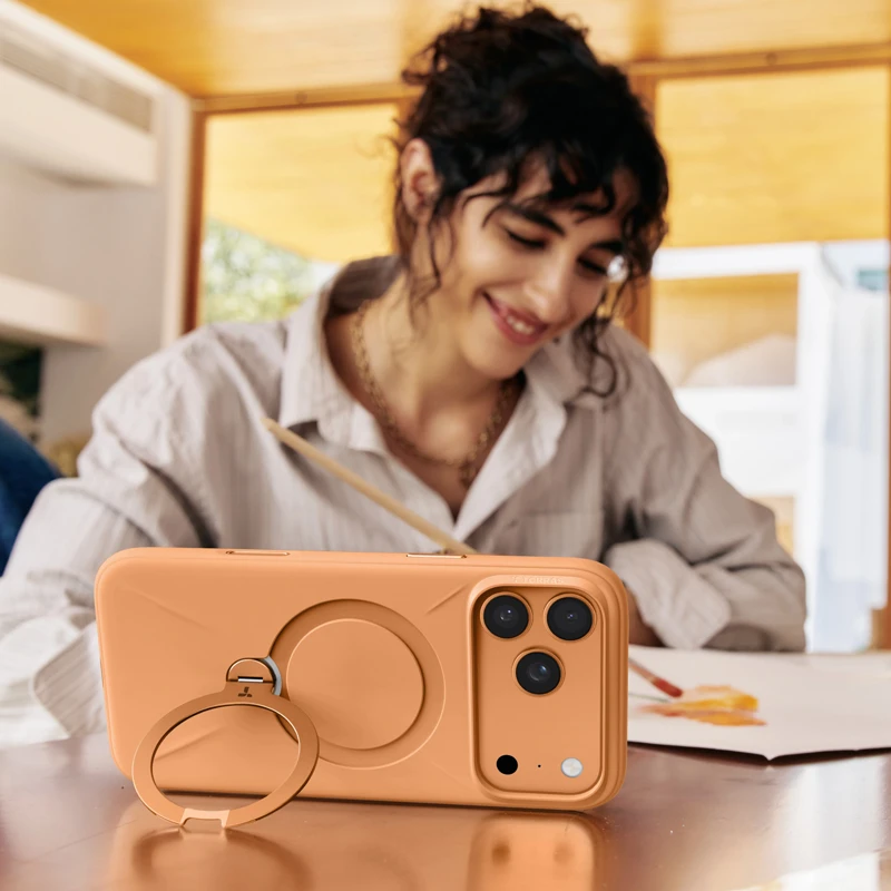قیمت و خرید قاب سیلیکونی گوشی توراس مدل 360 spin stand مناسب iPhone 17 Pro Max