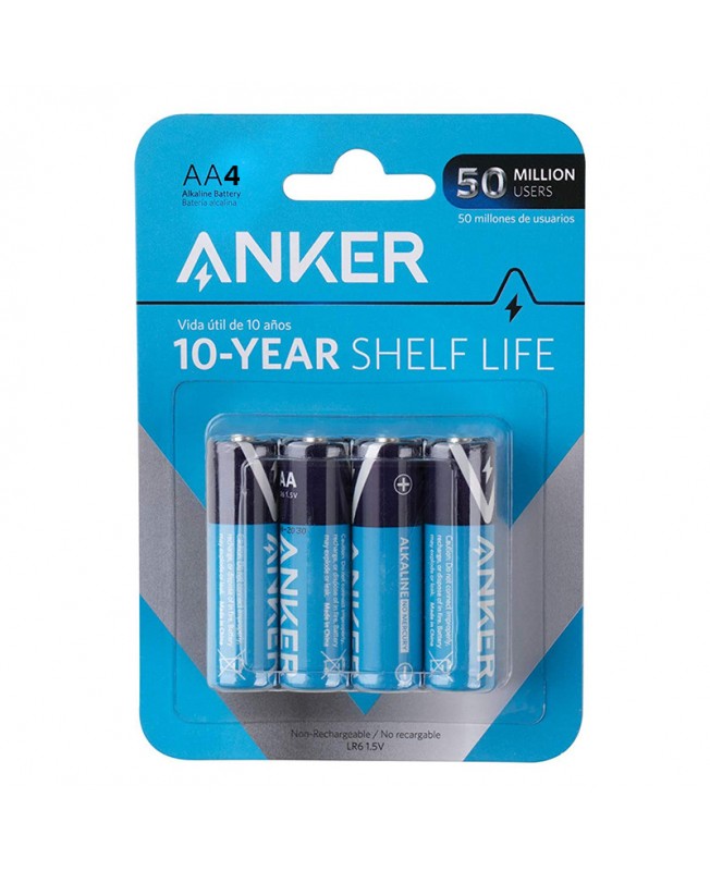 پک 4 عددی باتری قلمی انکر | Anker AA Alkaline Batteries 4-Pack B1810