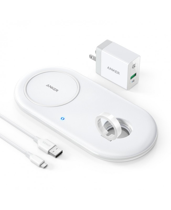 شارژر وایرلس دو کاره انکر | Anker PowerWave+ Pad With Watch Holder B2570