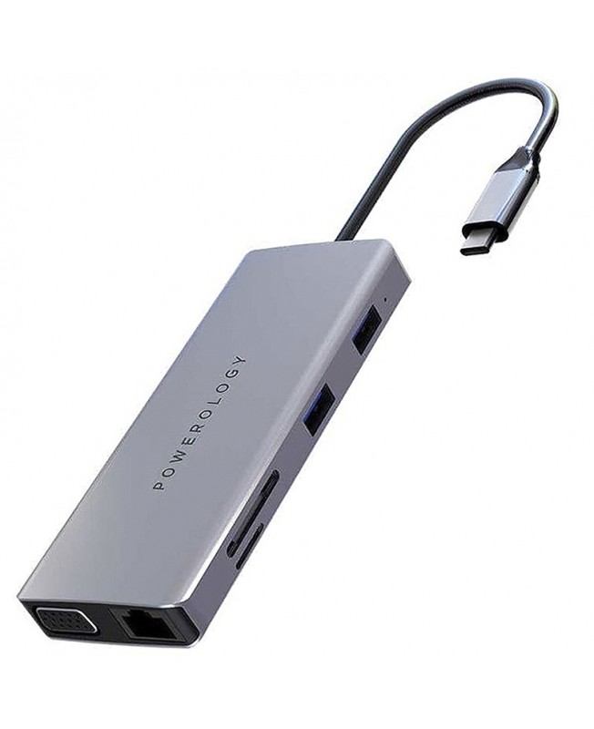 هاب 11 پورت پاورولوجی | Powerology 11in1 USB-C Hub Ethernet HDMI VGA